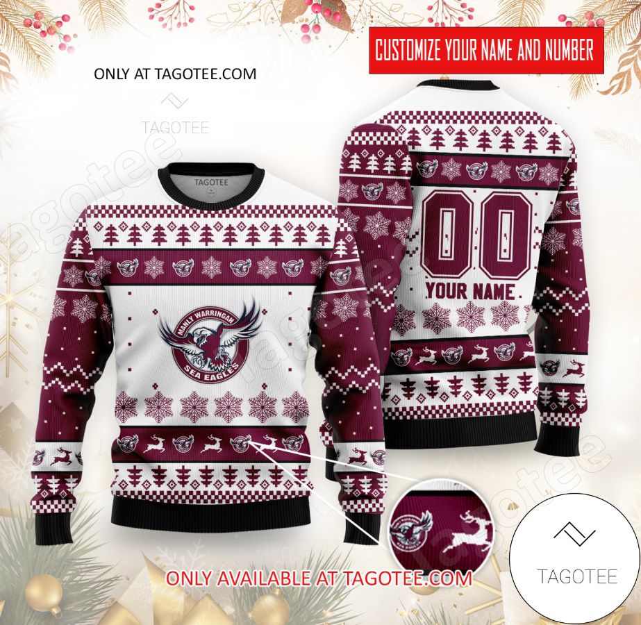 Manly Warringah Sea Eagles Custom Ugly Christmas Sweater - EmonShop