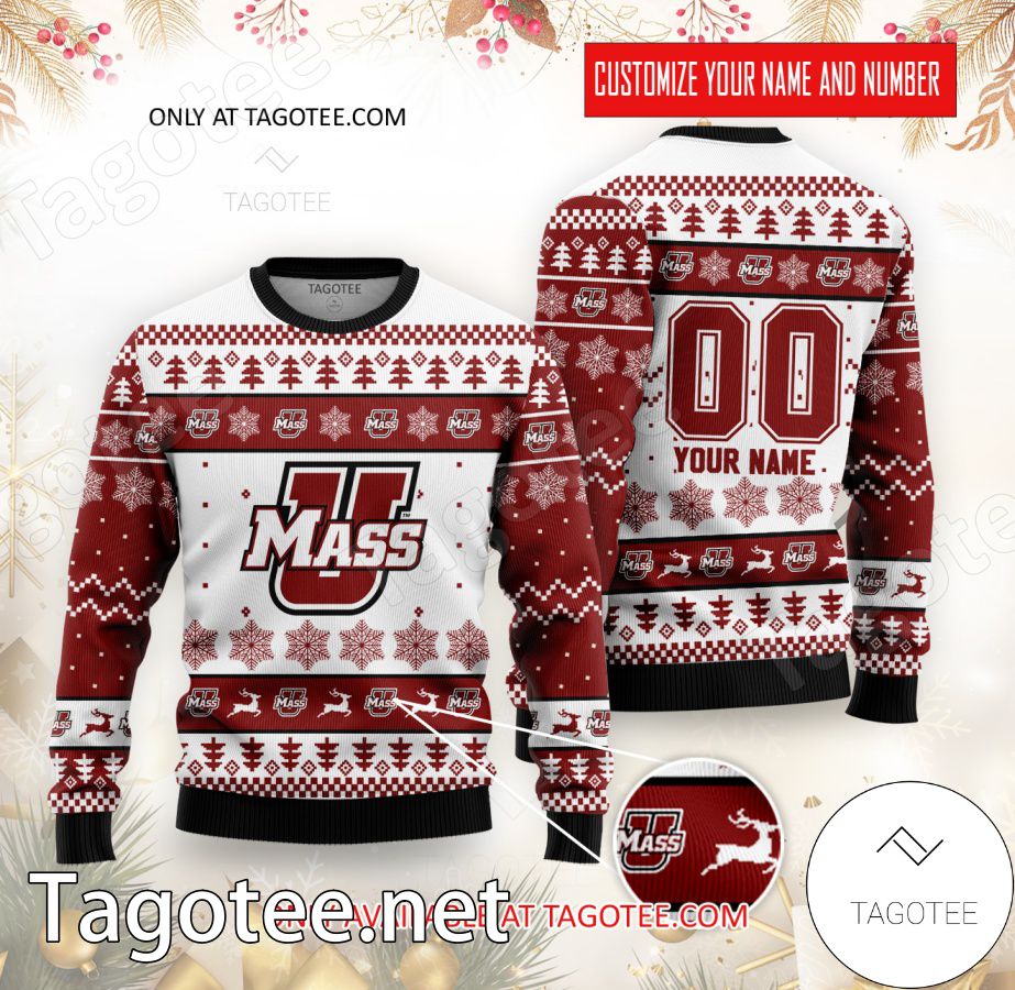 Massachusetts College Rugby Custom Ugly Christmas Sweater - BiShop