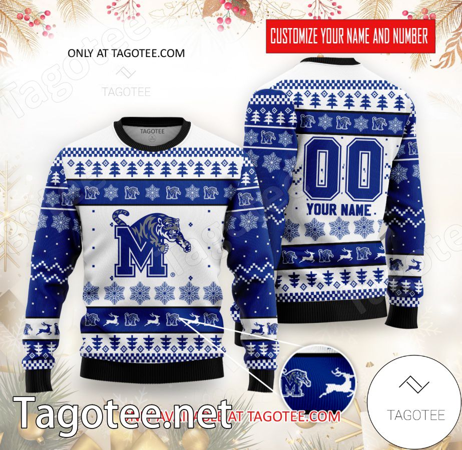 Memphis College Rugby Custom Ugly Christmas Sweater - BiShop