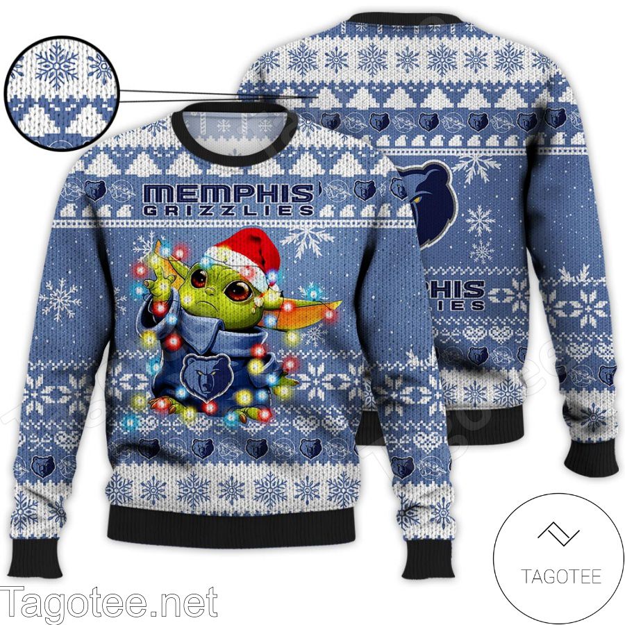 Memphis Grizzlies Baby Yoda Star Wars NBA Ugly Christmas Sweater