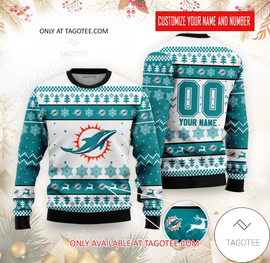 Miami Dolphins Custom Ugly Christmas Sweater - EmonShop