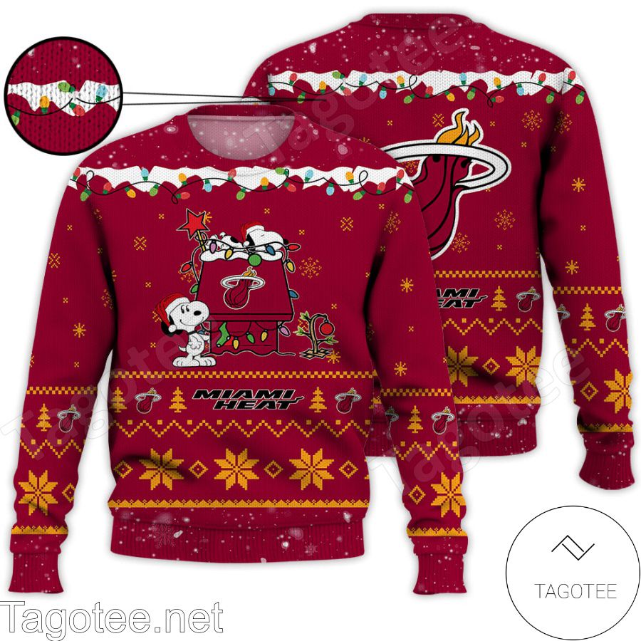 Miami Heat Snoopy NBA Ugly Christmas Sweater