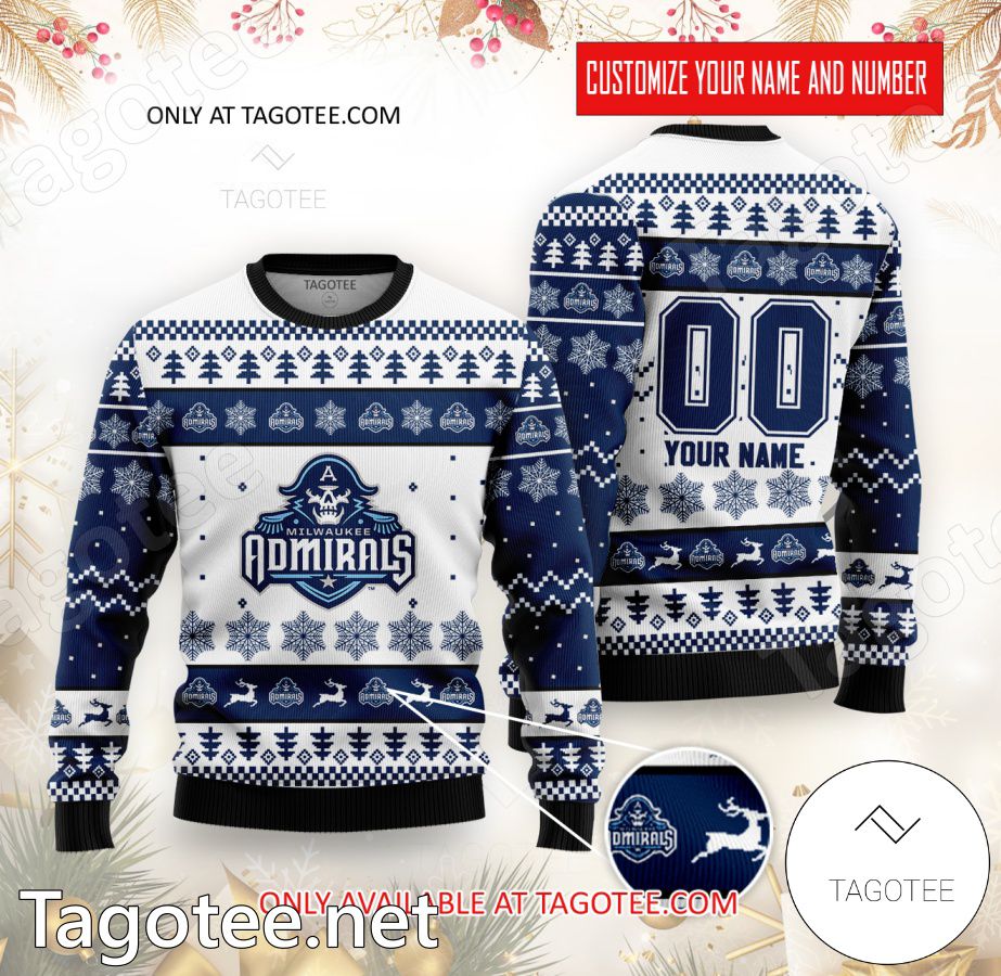 Milwaukee Admirals Hockey Custom Ugly Christmas Sweater - BiShop