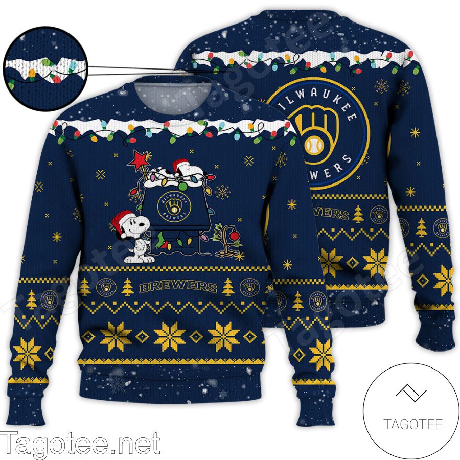 Milwaukee Brewers Snoopy MLB Ugly Christmas Sweater