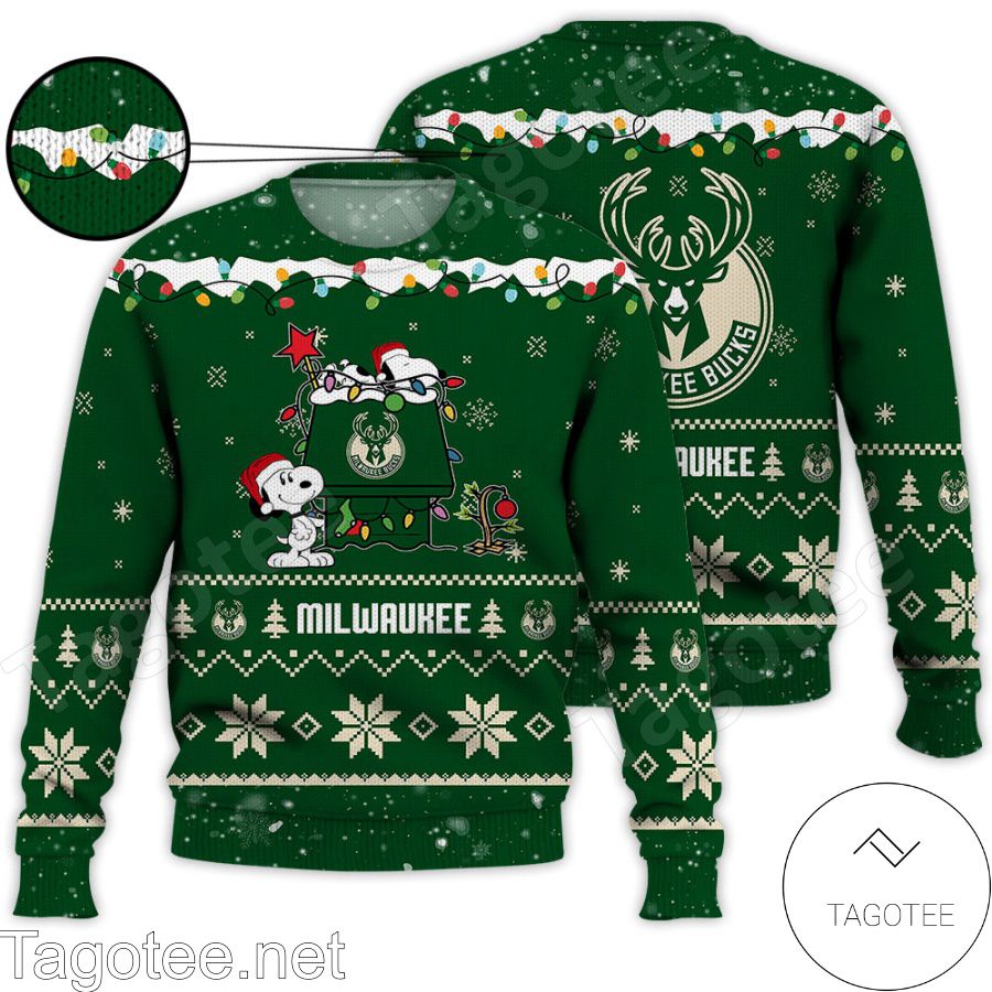 Milwaukee Bucks Snoopy NBA Ugly Christmas Sweater