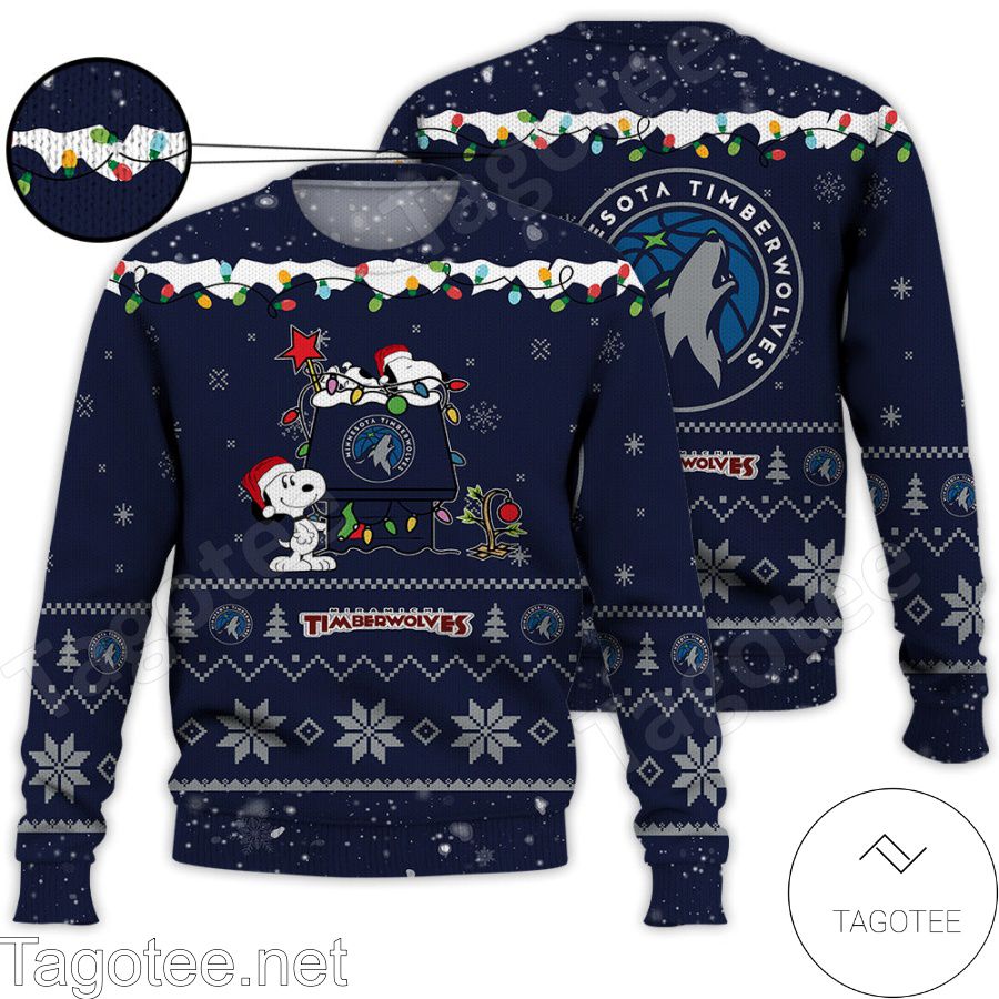 Minnesota Timberwolves Snoopy NBA Ugly Christmas Sweater