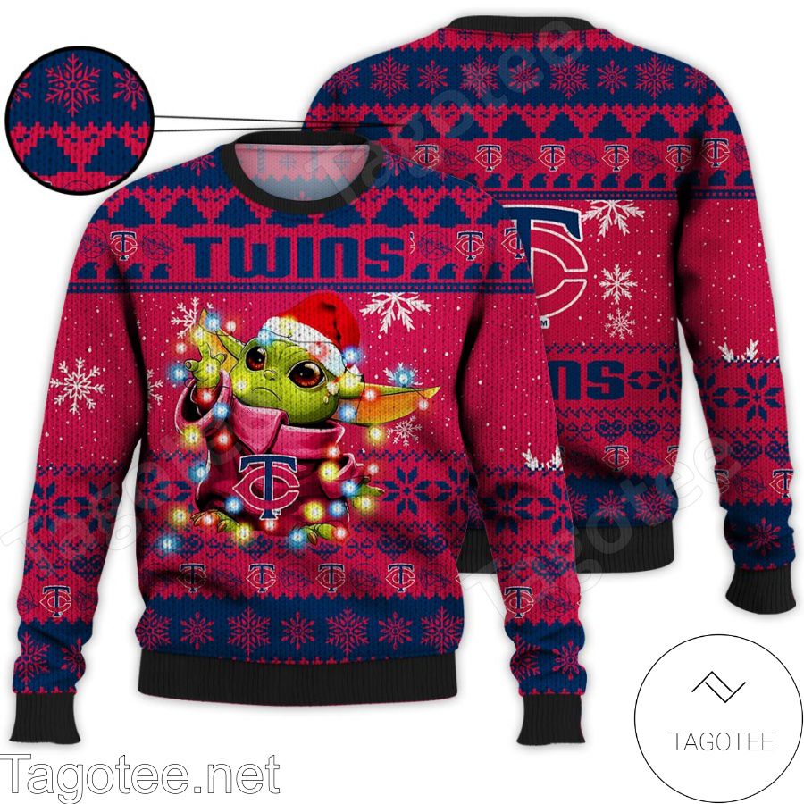 Minnesota Twins Baby Yoda Star Wars MLB Ugly Christmas Sweater