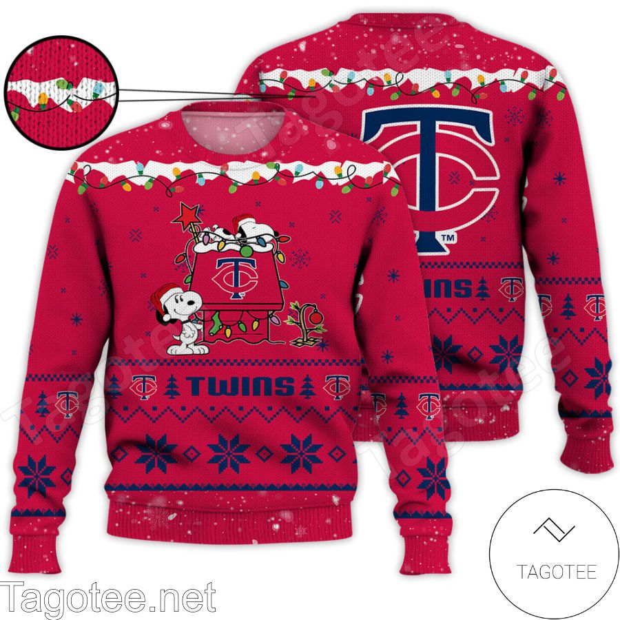 Minnesota Twins Snoopy MLB Ugly Christmas Sweater