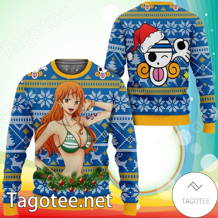 Nami One Piece Manga Anime Xmas Ugly Christmas Sweater