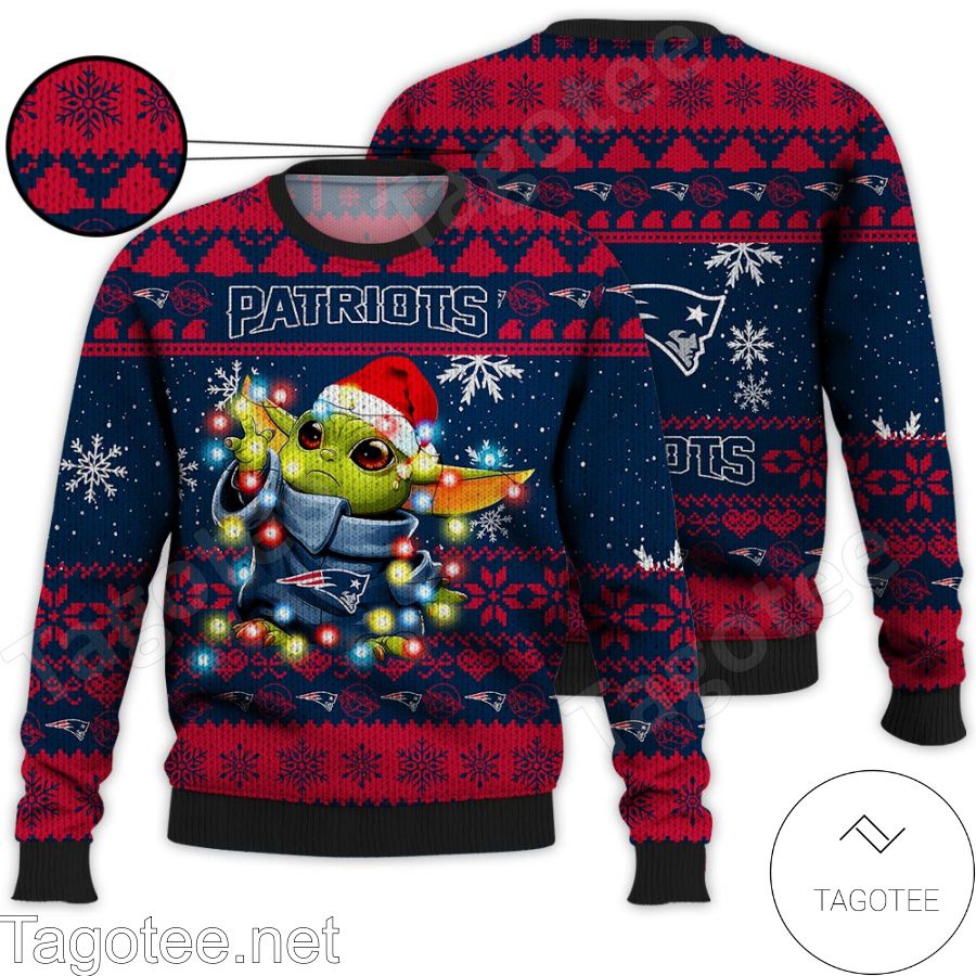 New England Patriots Baby Yoda Star Wars NFL Ugly Christmas Sweater