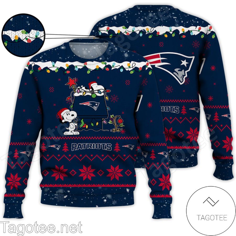 New England Patriots Snoopy NFL Ugly Christmas Sweater