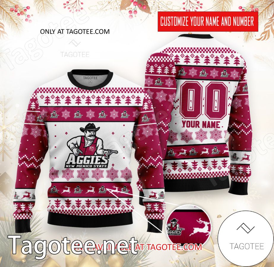 New Mexico State College Rugby Custom Ugly Christmas Sweater - BiShop