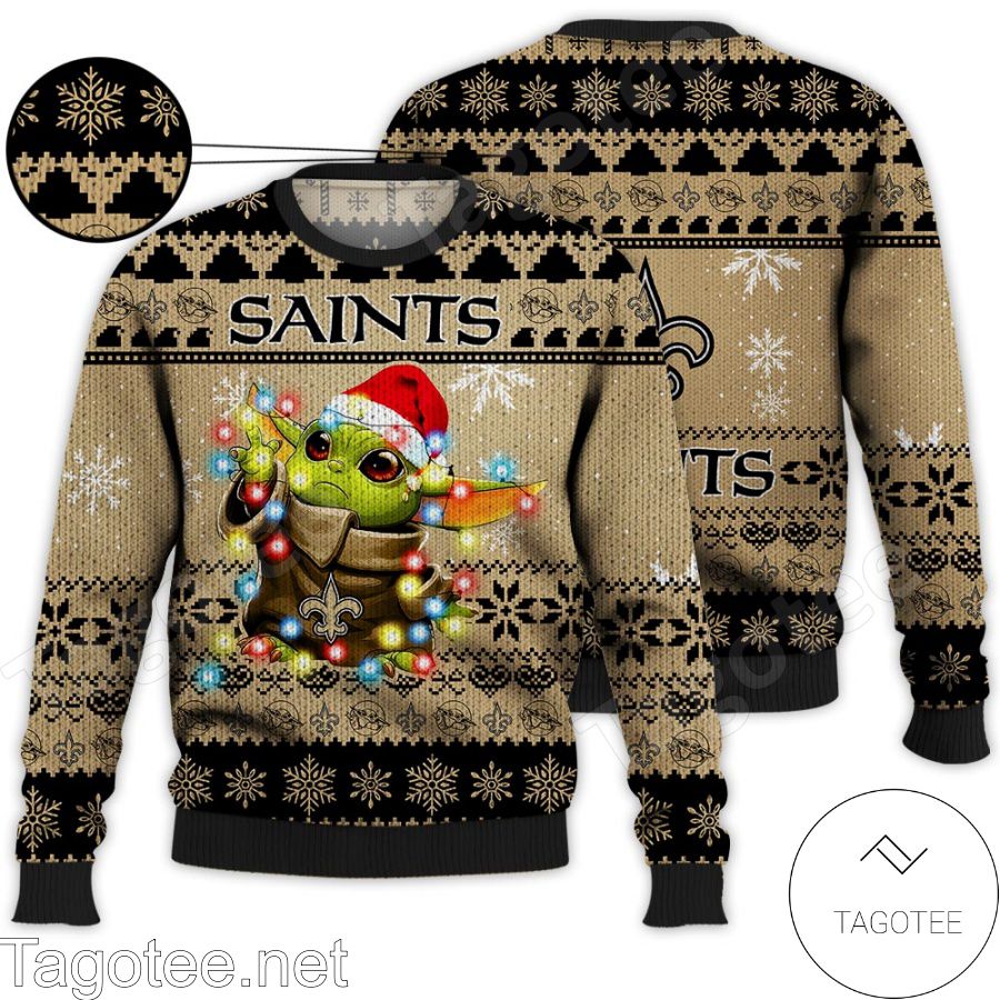 New Orleans Saints Baby Yoda Star Wars NFL Ugly Christmas Sweater