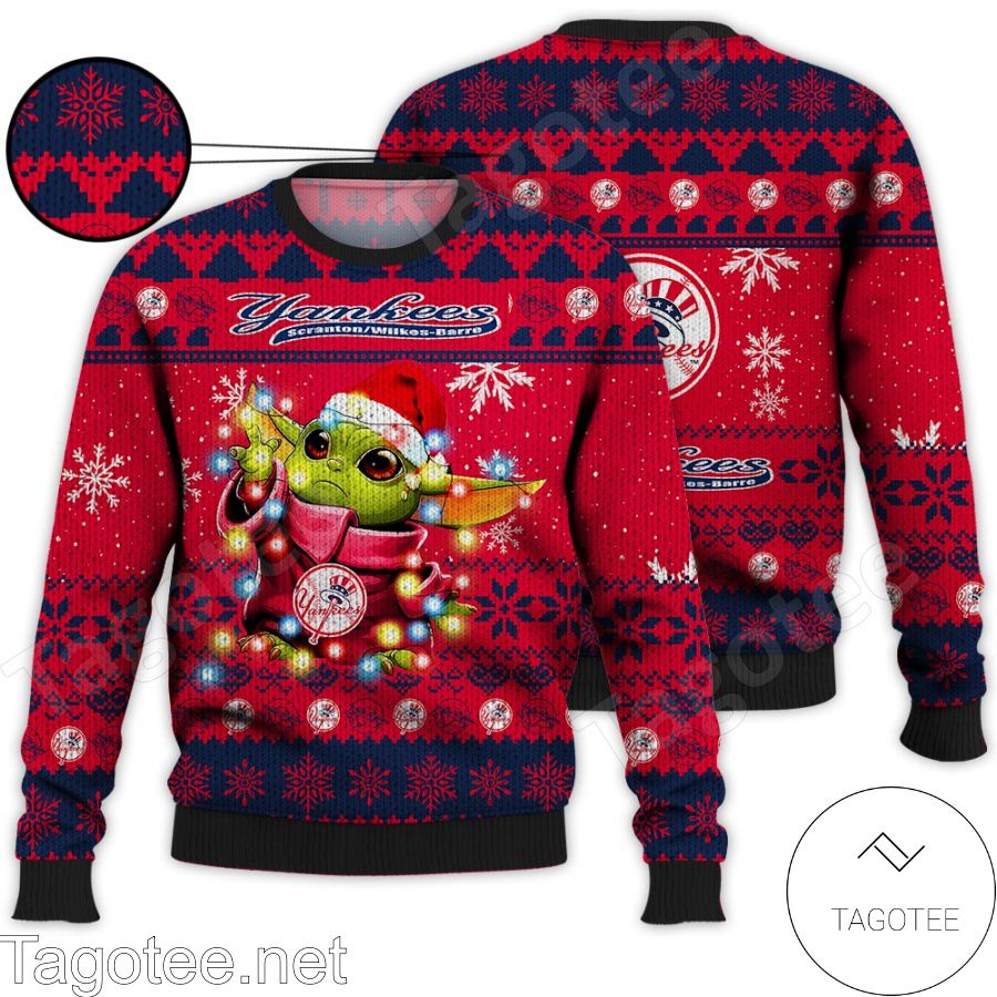 New York Yankees Baby Yoda Star Wars MLB Ugly Christmas Sweater