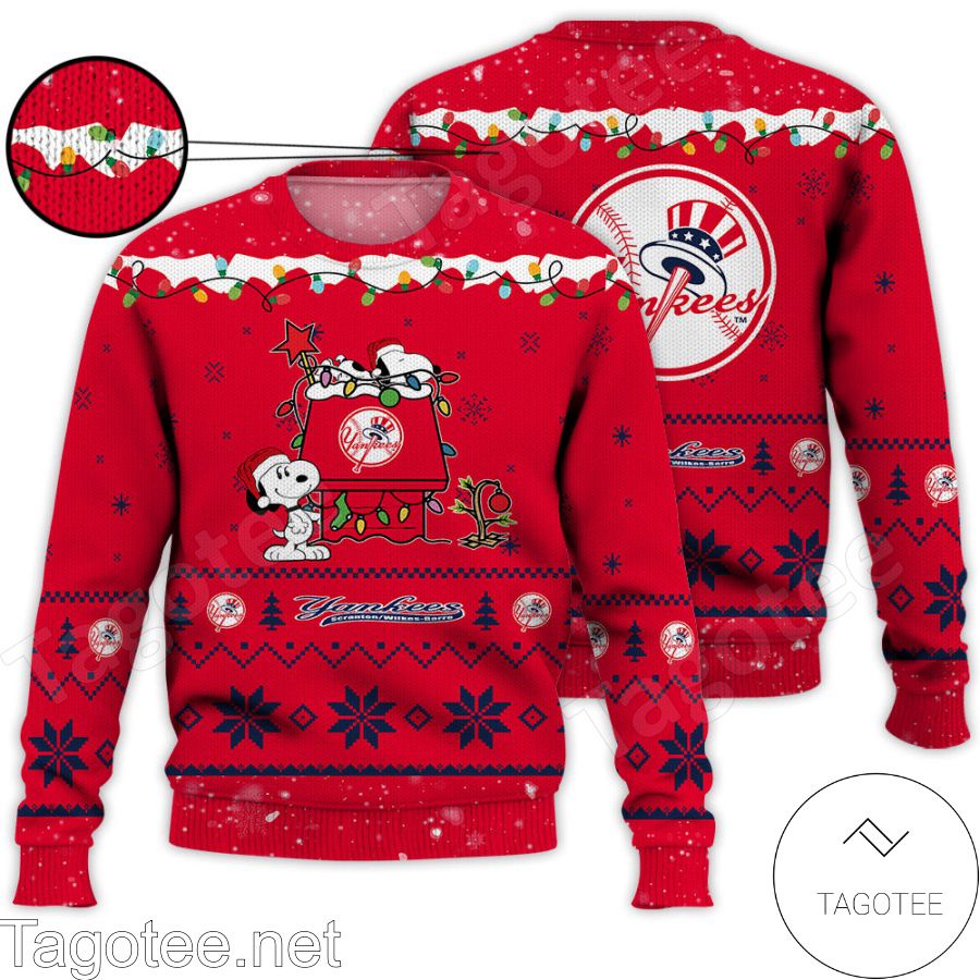 New York Yankees Snoopy MLB Ugly Christmas Sweater