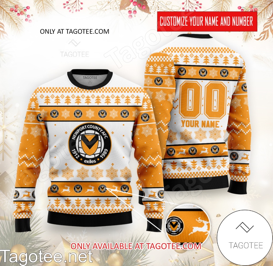 Newport County Custom Ugly Christmas Sweater - EmonShop