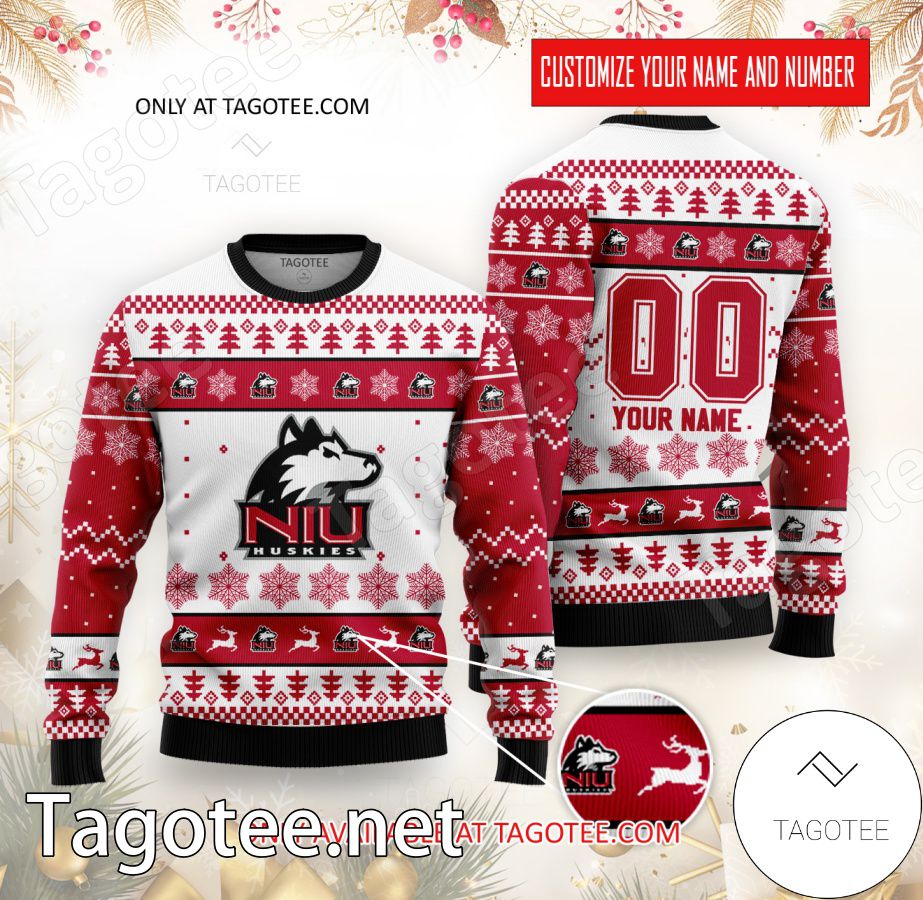 Northern Illinois College Rugby Custom Ugly Christmas Sweater - BiShop