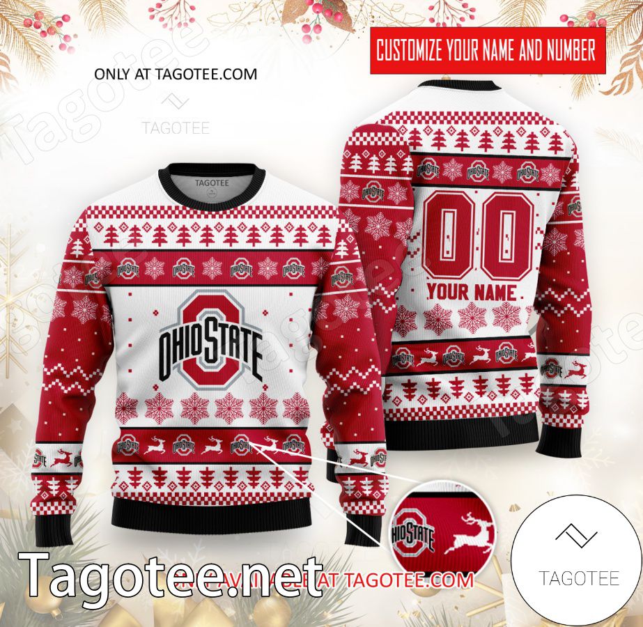 Ohio State College Rugby Custom Ugly Christmas Sweater - BiShop