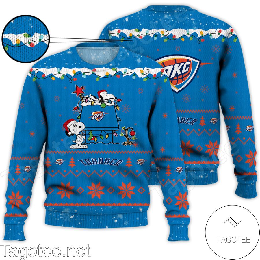 Oklahoma City Thunder Snoopy NBA Ugly Christmas Sweater