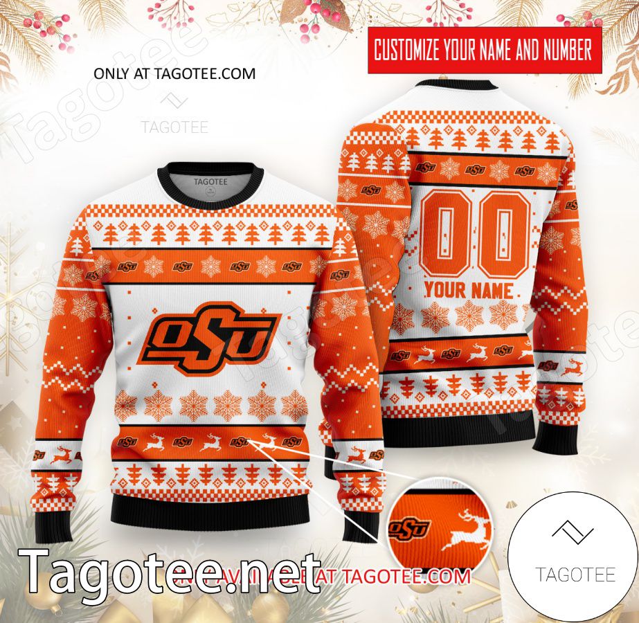 Oklahoma State College Rugby Custom Ugly Christmas Sweater - BiShop