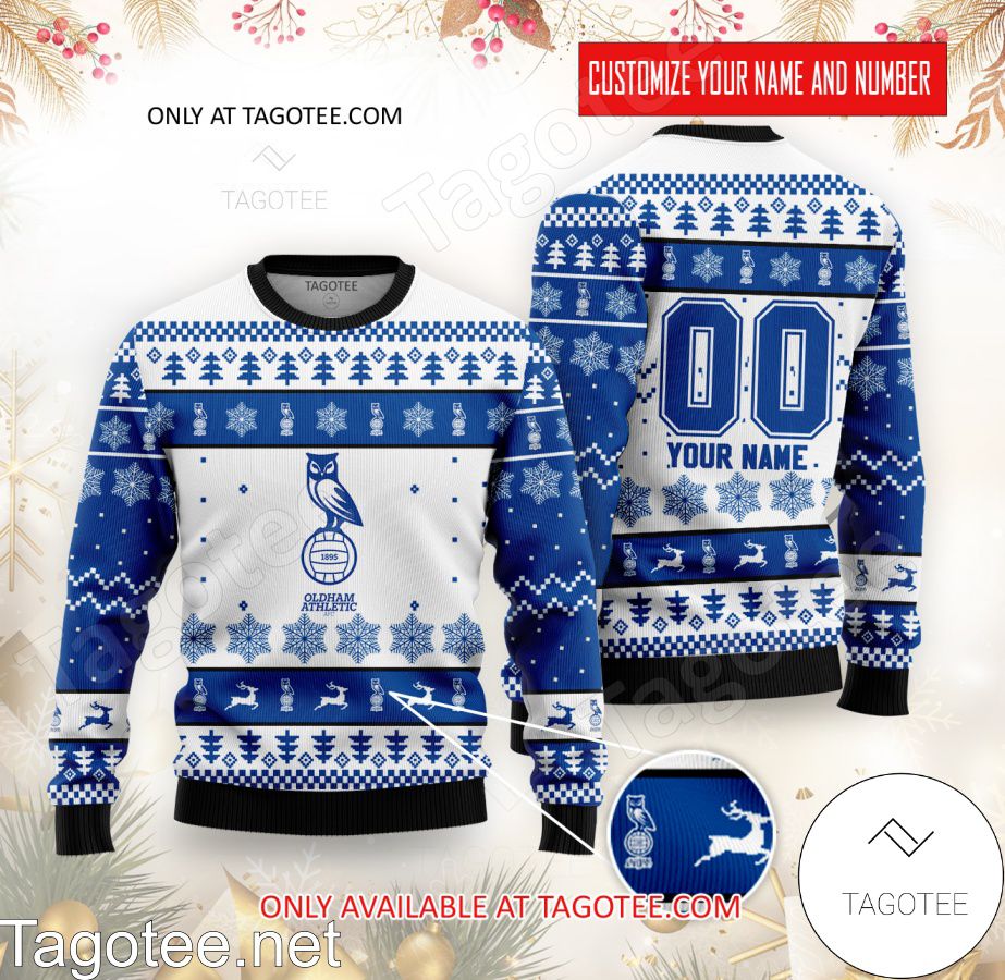 Oldham Athletic Custom Ugly Christmas Sweater