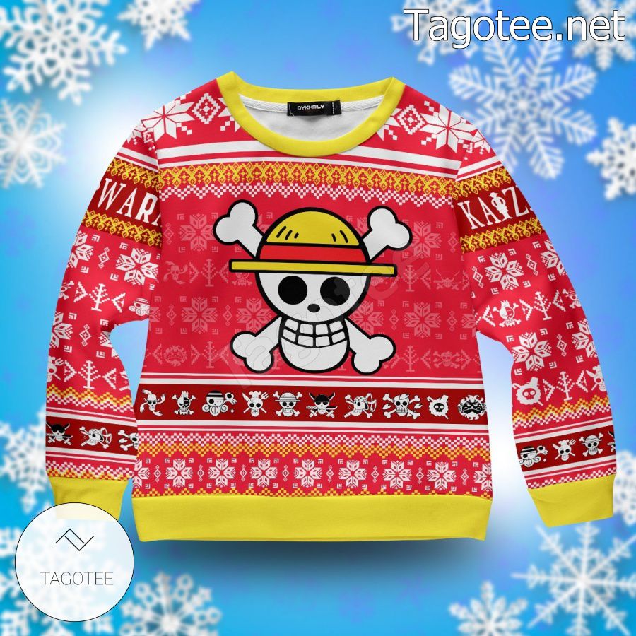 One Piece Pirate Skull Snowflake Xmas Ugly Christmas Sweater