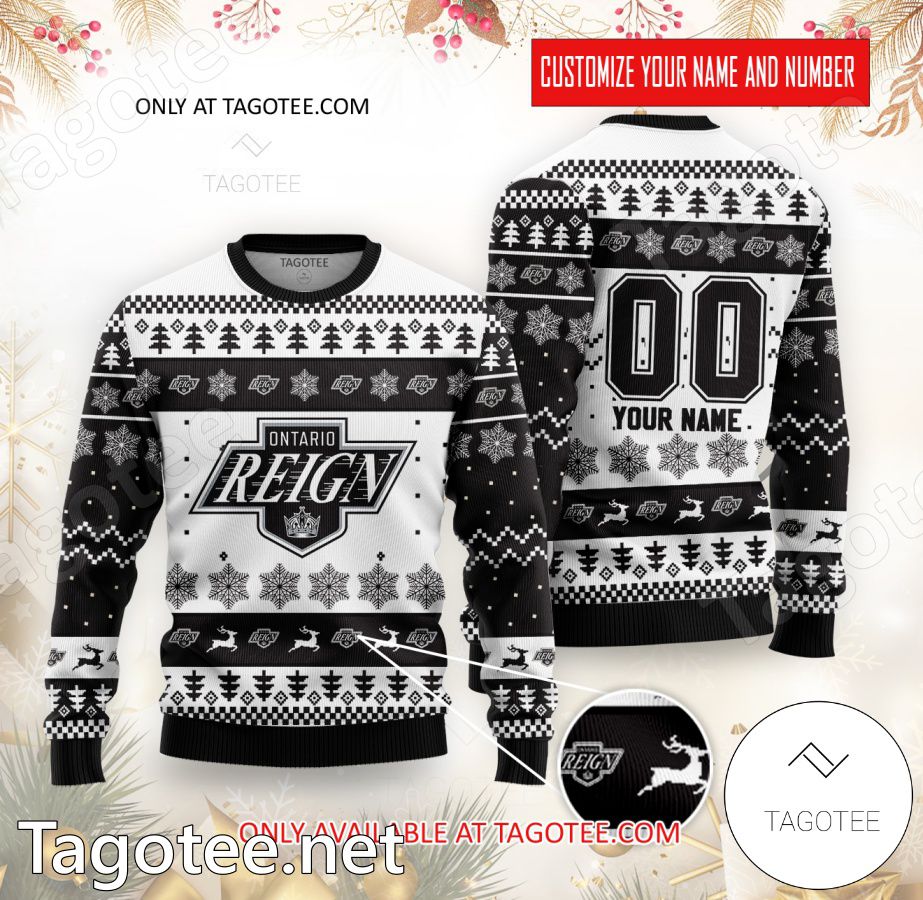 Ontario Reign Hockey Custom Ugly Christmas Sweater - BiShop