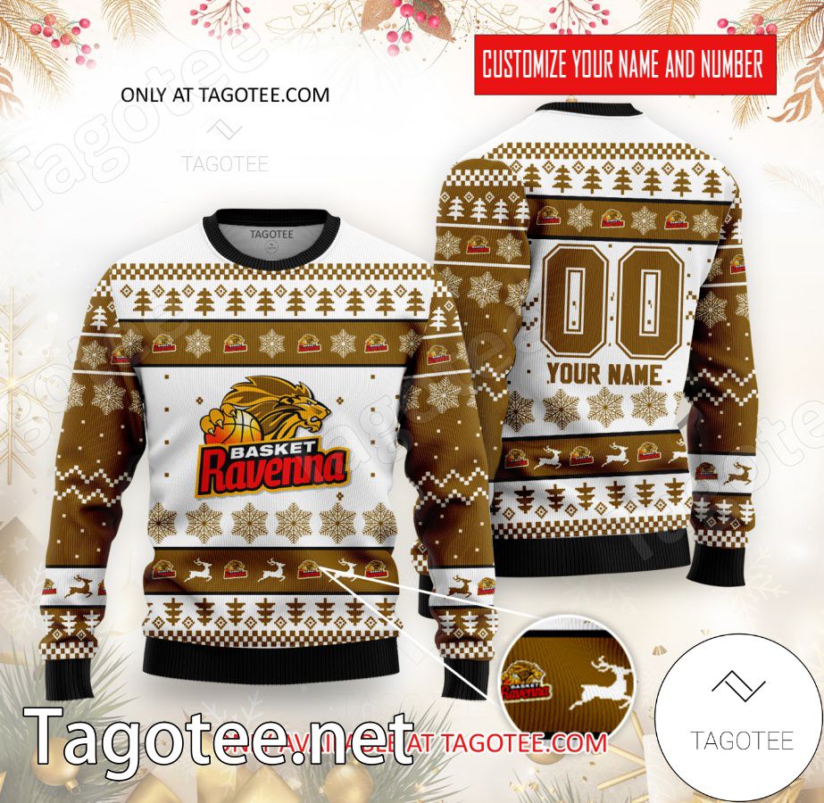 OraSì Ravenna Basketball Custom Ugly Christmas Sweater - BiShop