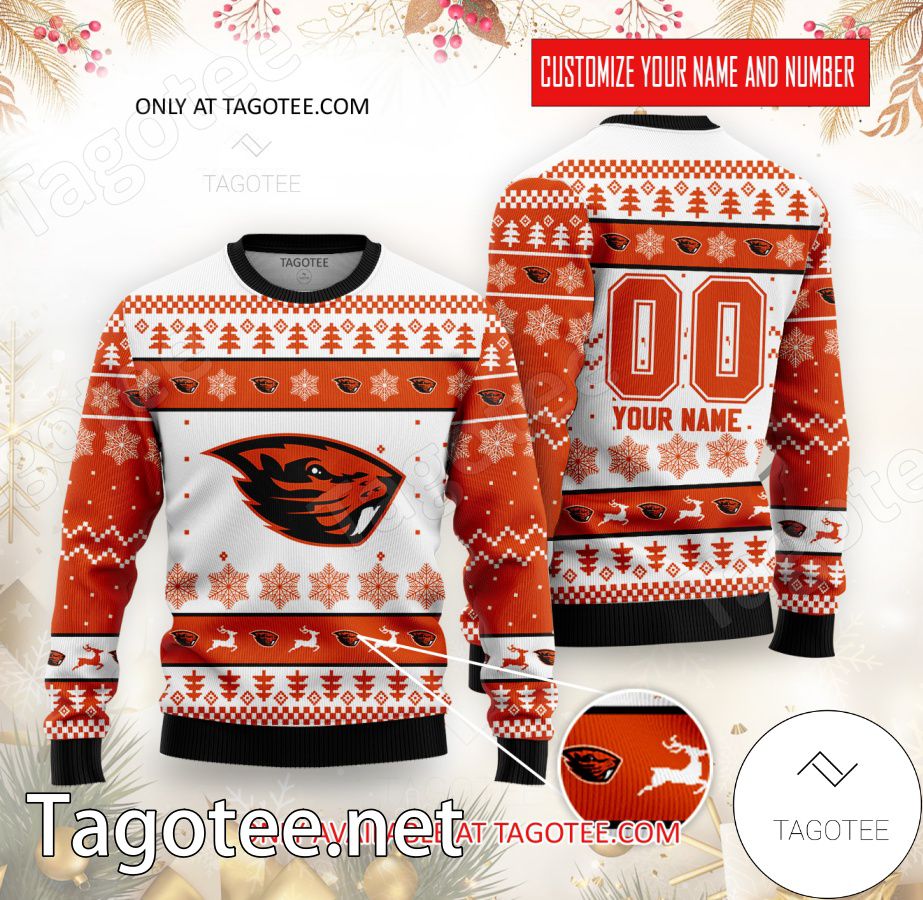 Oregon State College Rugby Custom Ugly Christmas Sweater - BiShop