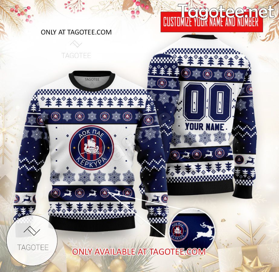 PAE Kerkyra Custom Ugly Christmas Sweater - EmonShop