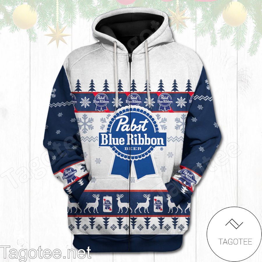 Pabst Blue Ribbon Christmas Hoodie