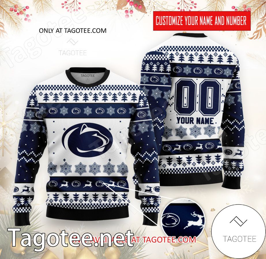 Penn State College Rugby Custom Ugly Christmas Sweater - BiShop