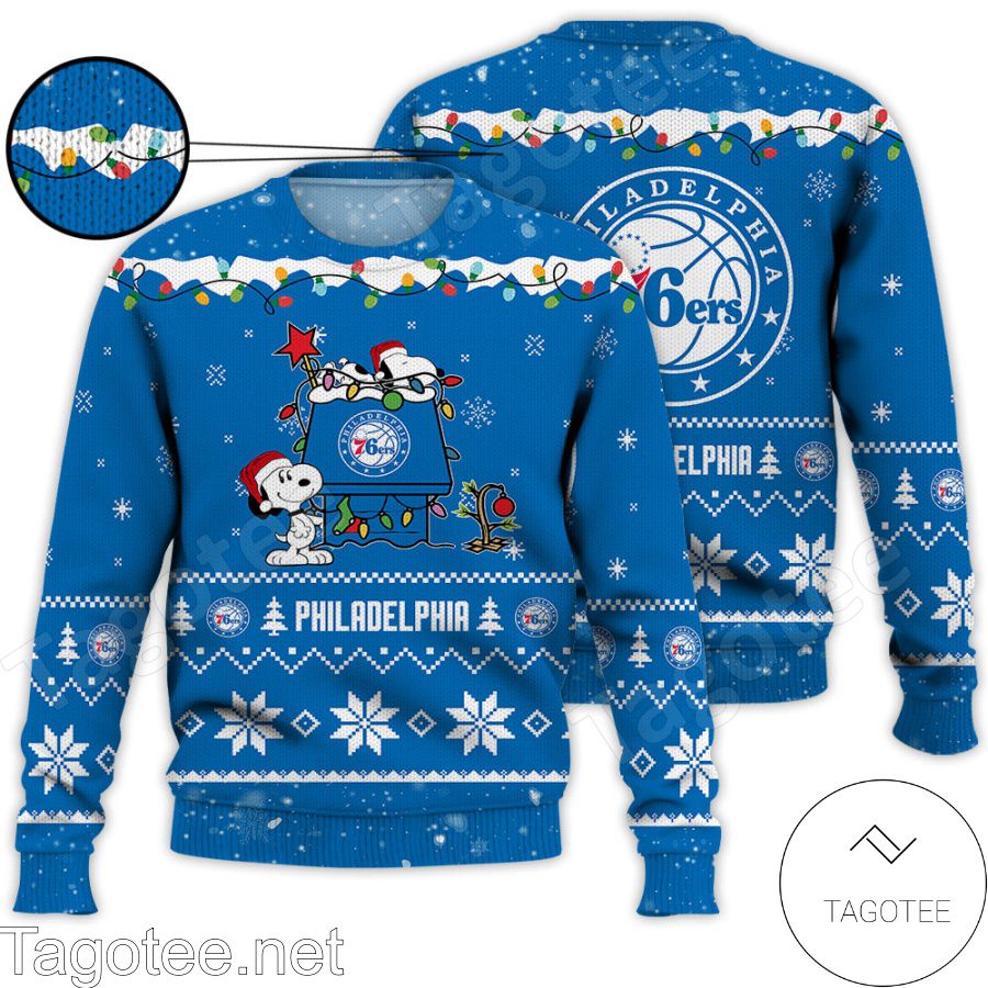 Philadelphia 76ers Snoopy NBA Ugly Christmas Sweater