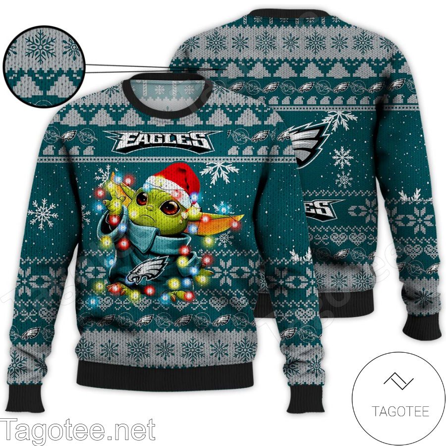 Philadelphia Eagles Baby Yoda Star Wars NFL Ugly Christmas Sweater