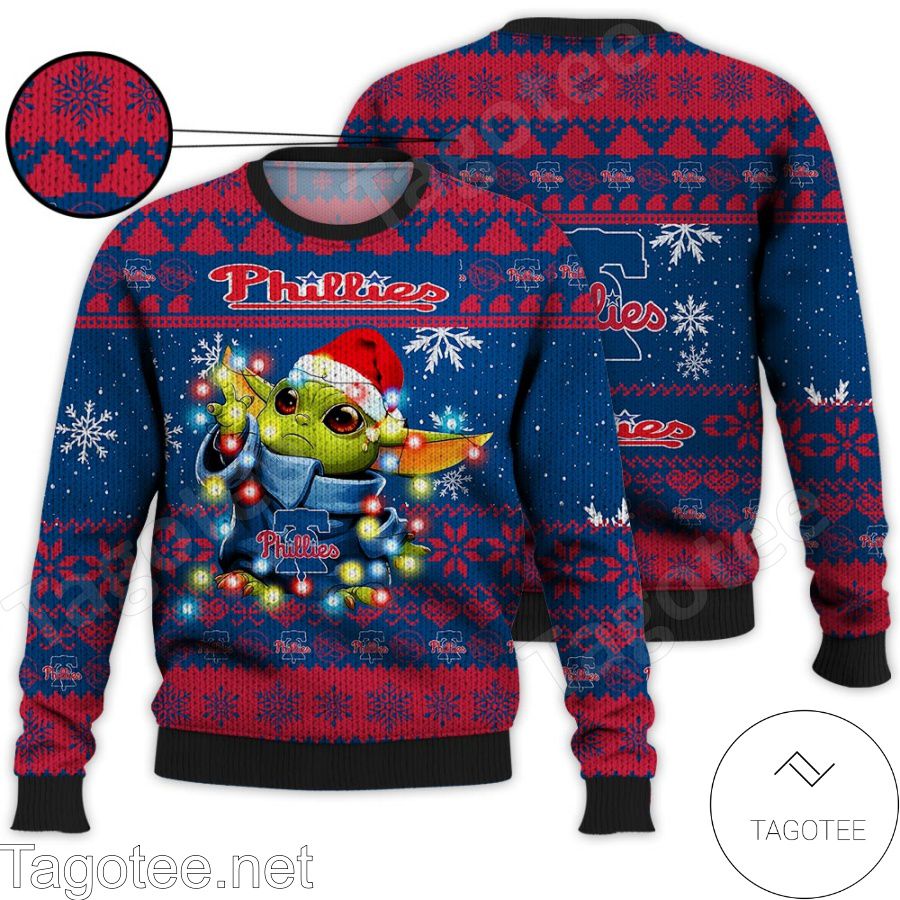 Philadelphia Phillies Baby Yoda Star Wars MLB Ugly Christmas Sweater