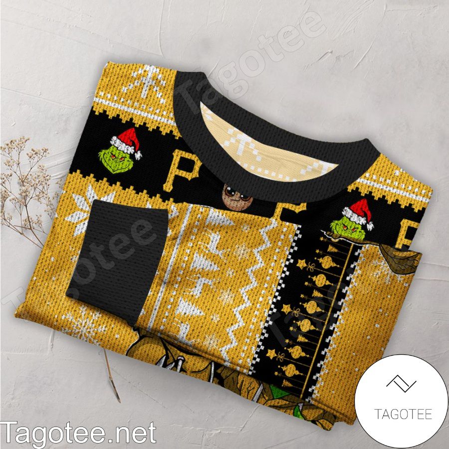 Pittsburgh Pirates Baby Groot And Grinch MLB Ugly Christmas Sweater a