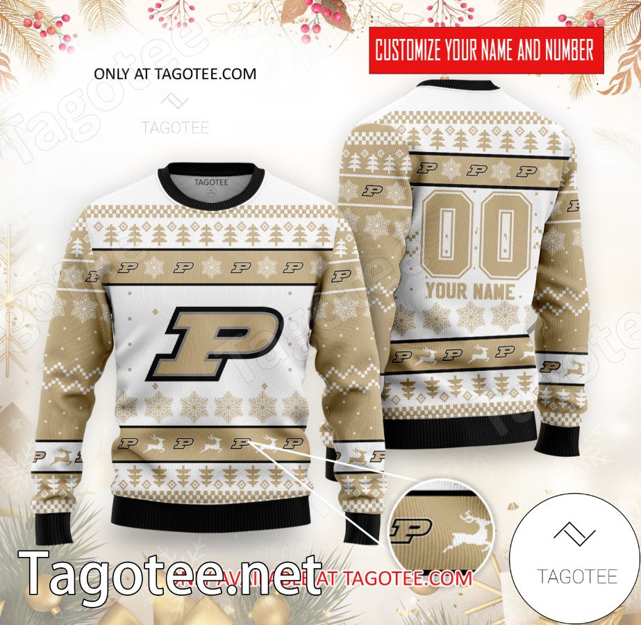 Purdue College Rugby Custom Ugly Christmas Sweater - BiShop