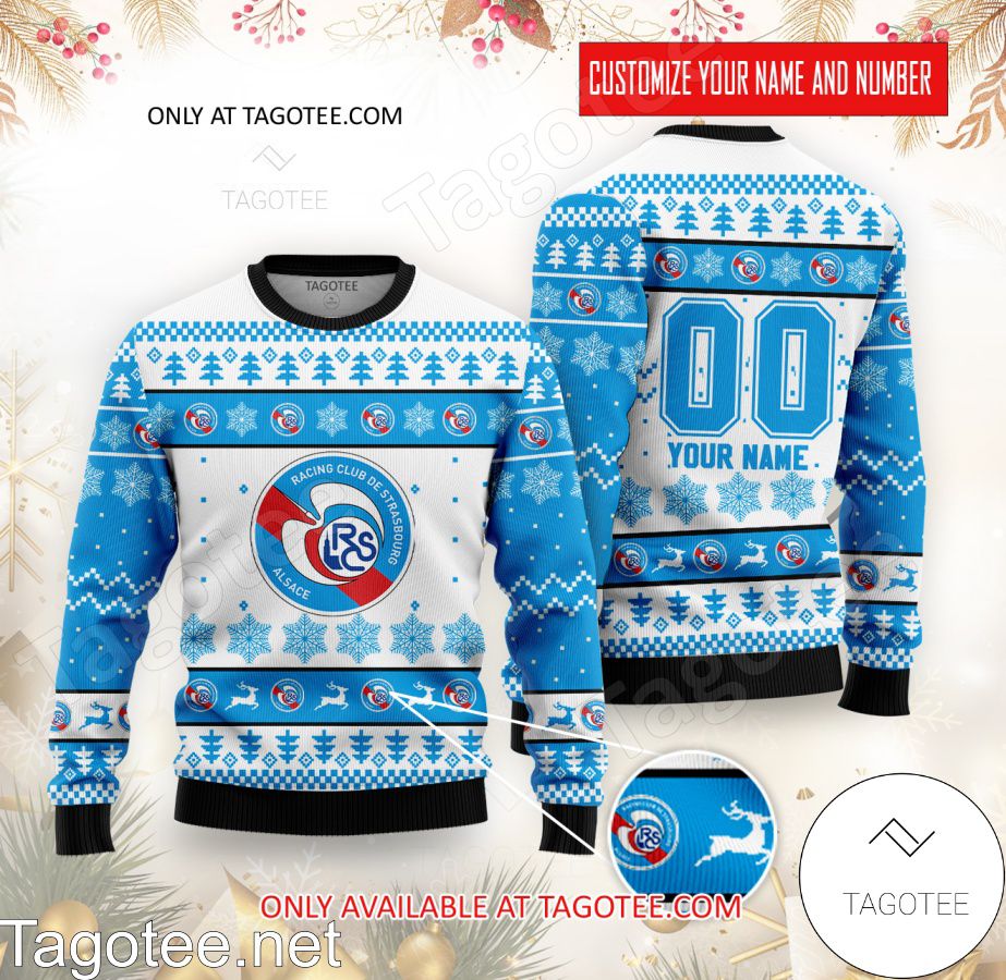 RC Strasbourg Alsace Custom Ugly Christmas Sweater