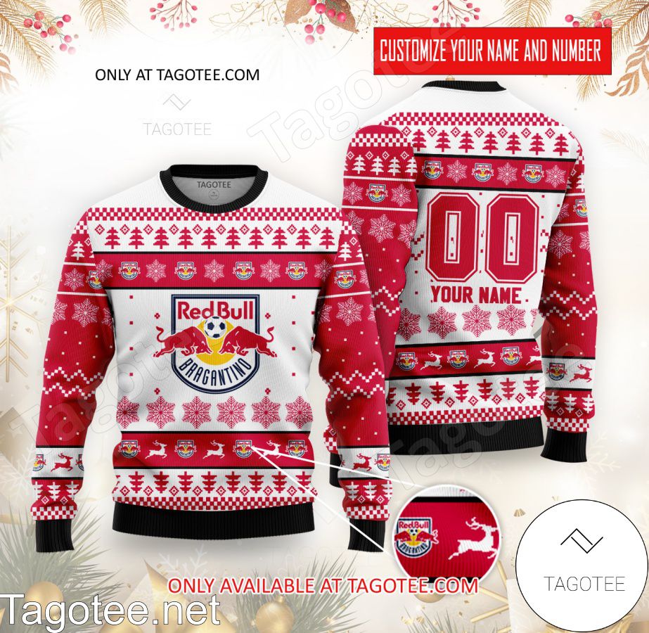 Red Bull Bragantino Custom Ugly Christmas Sweater - BiShop