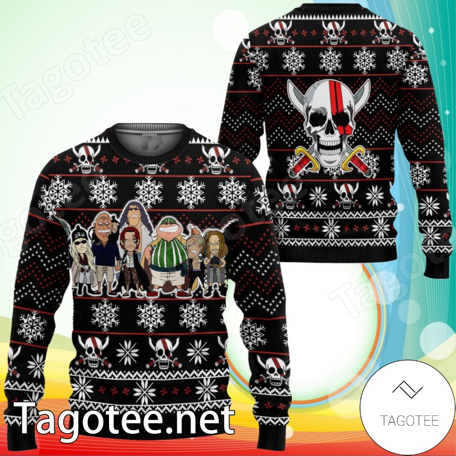 Red Hair Pirates One Piece Manga Anime Xmas Ugly Christmas Sweater