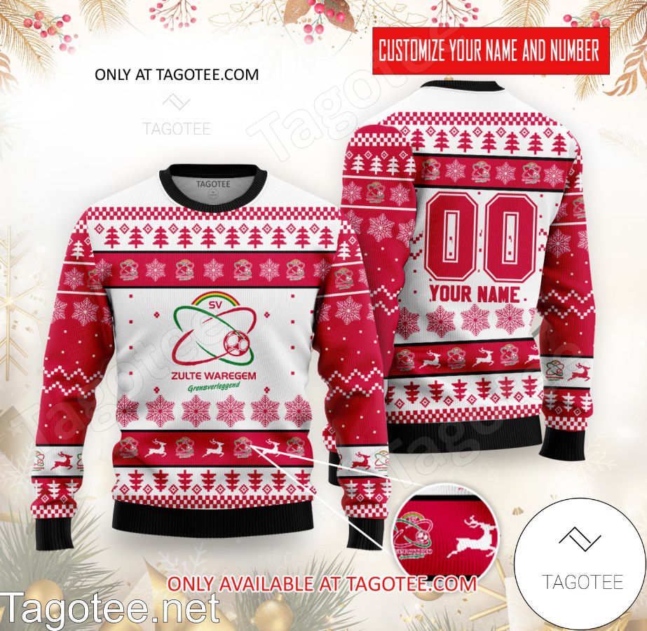 S.V. Zulte Waregem Custom Ugly Christmas Sweater - BiShop