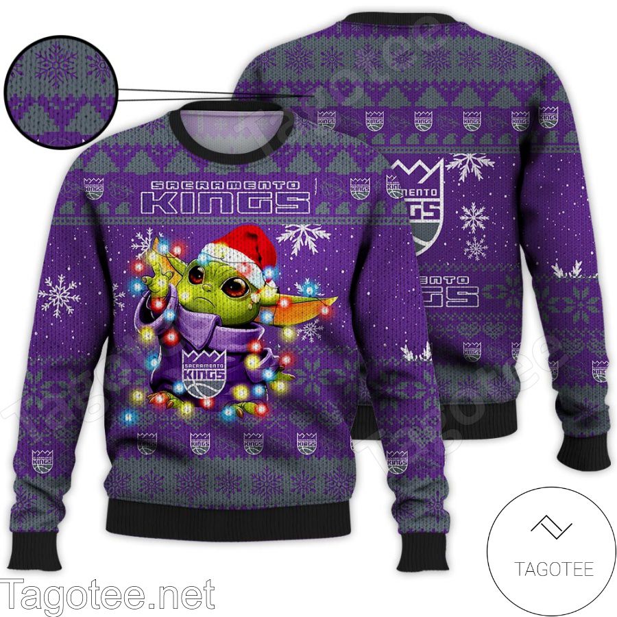 Sacramento Kings Baby Yoda Star Wars NBA Ugly Christmas Sweater