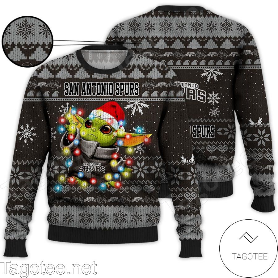 San Antonio Spurs Baby Yoda Star Wars NBA Ugly Christmas Sweater