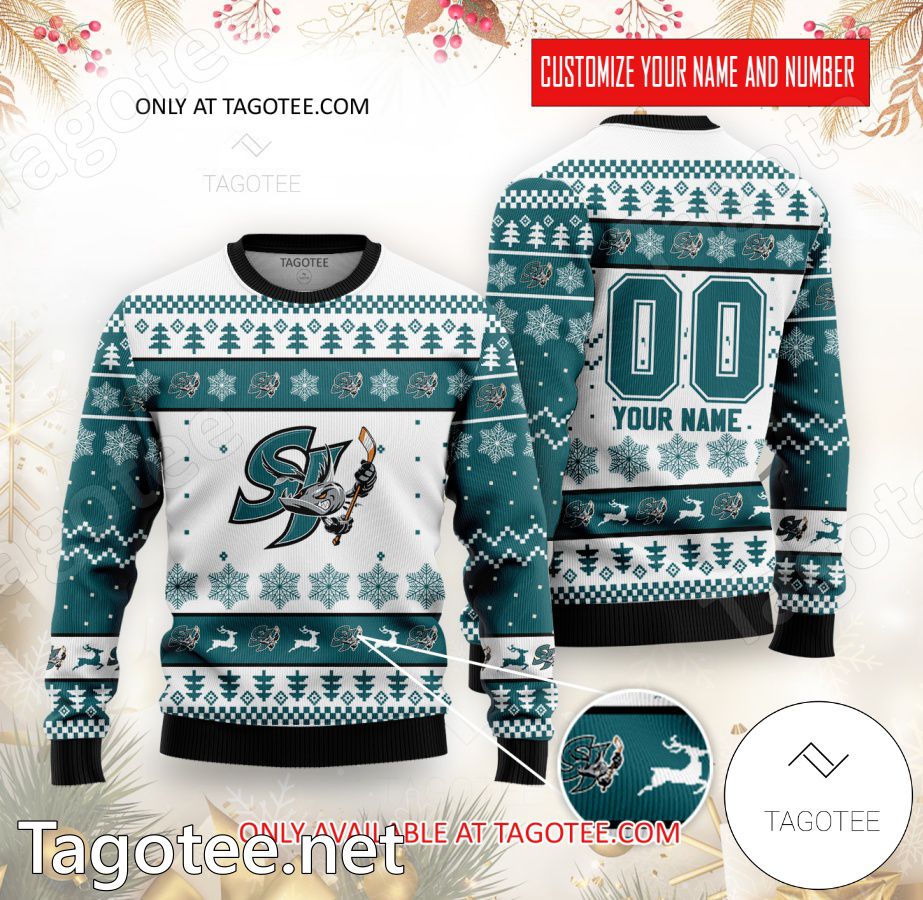 San Jose Barracuda Hockey Custom Ugly Christmas Sweater - BiShop