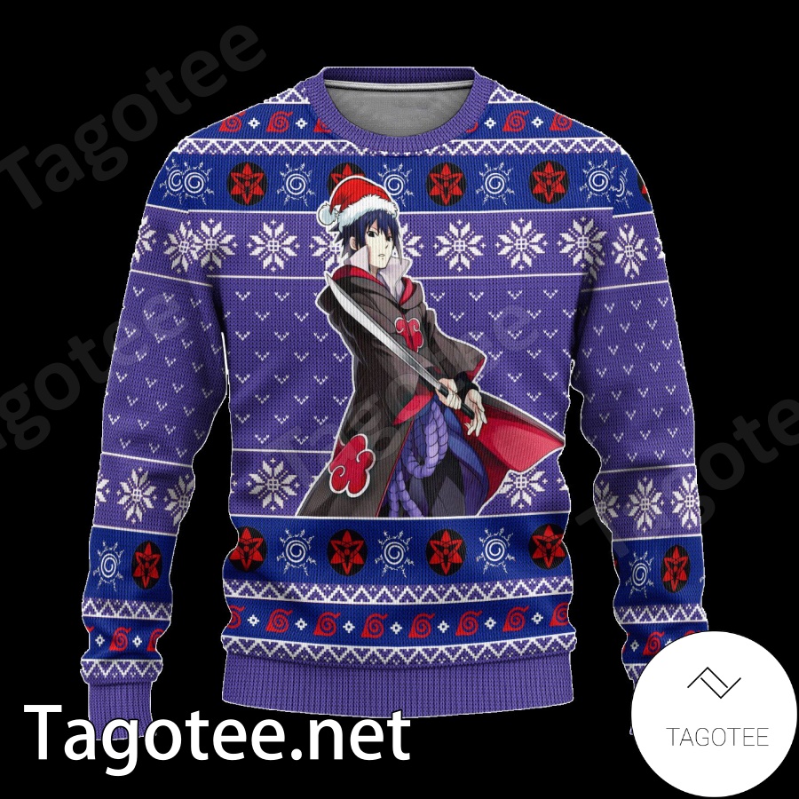 Sasuke Akatsuki Xmas Naruto Manga Anime Xmas Ugly Christmas Sweater