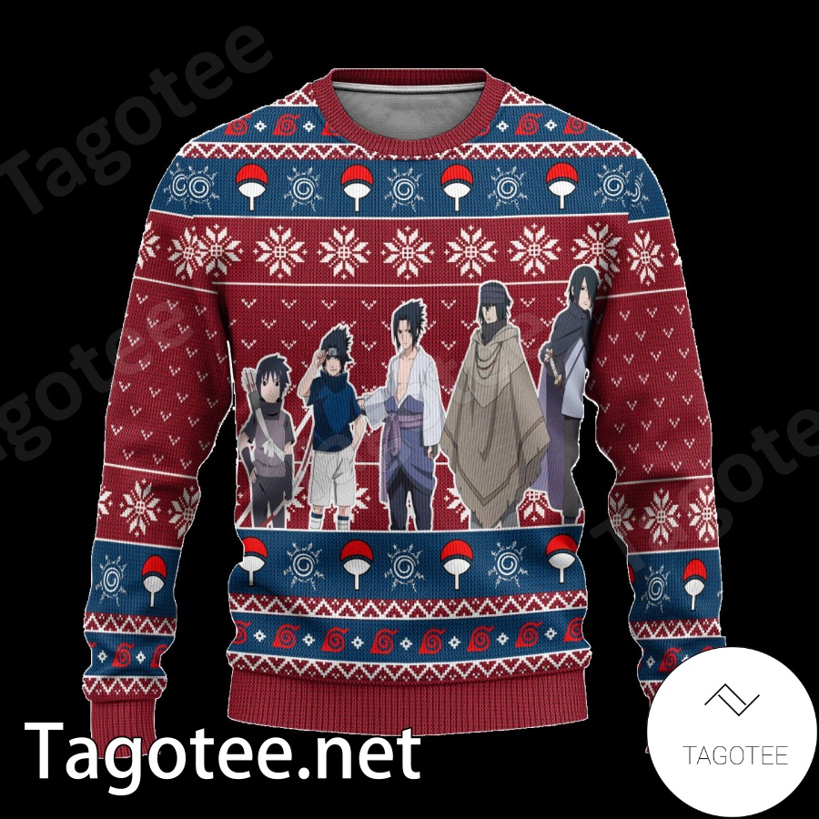 Sasuke Evolution Naruto Manga Anime Ugly Xmas Xmas Ugly Christmas Sweater