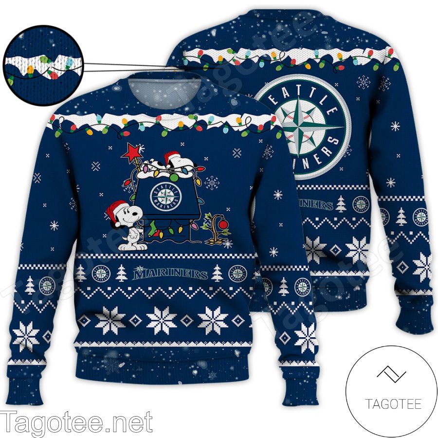 Seattle Mariners Snoopy MLB Ugly Christmas Sweater