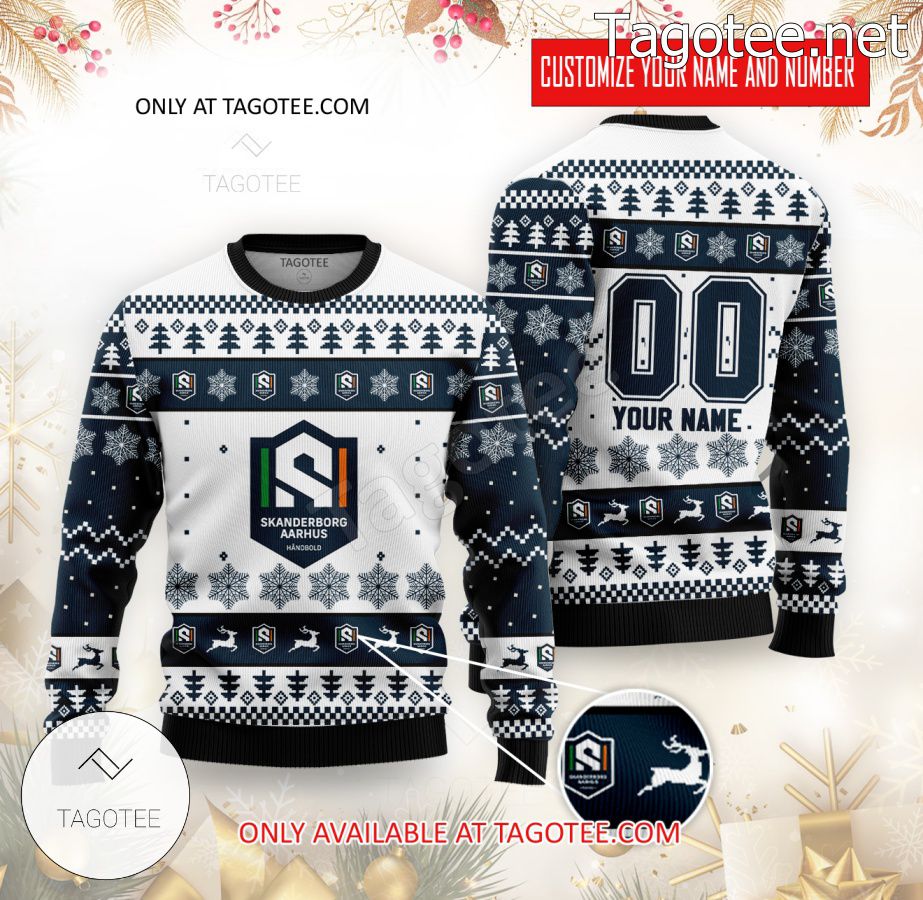 Skanderborg-Aarhus Handball Custom Ugly Christmas Sweater - BiShop