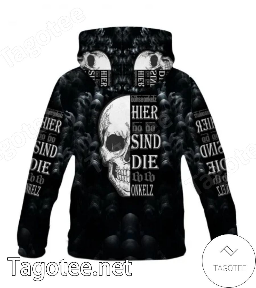 Skull Bohse Onkelz Hier Bo Bo Sind Die Hoodie a