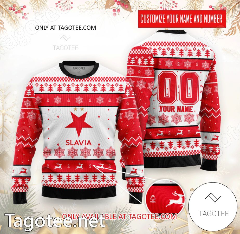 Slavia Prague Basketball Custom Ugly Christmas Sweater - MiuShop